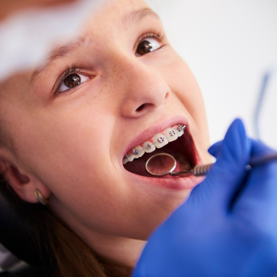 Young child at the dentist, representing orthodontics