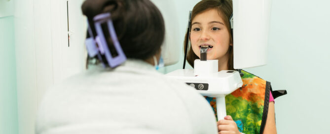 Airway Orthodontics in Midlothian, VA -- child receiving a digital X-ray evaluation at Richmond Pediatric Dentistry and Orthodontics